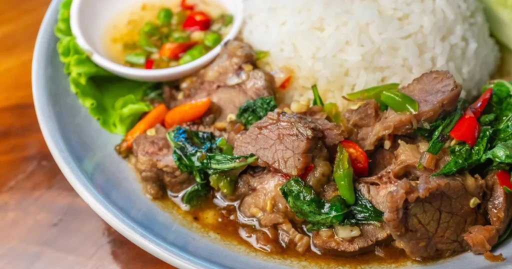 beef pepper steak with rice
