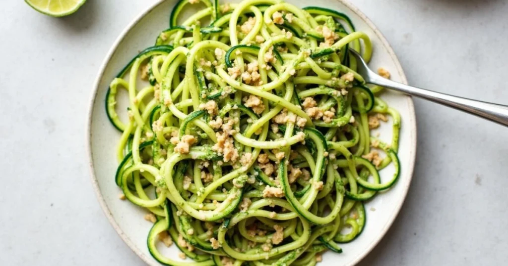 Zucchini Noodles with Creamy Avocado Pesto