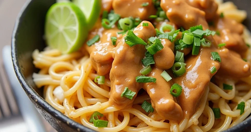 Rice Noodle Bowl with Peanut Sauce