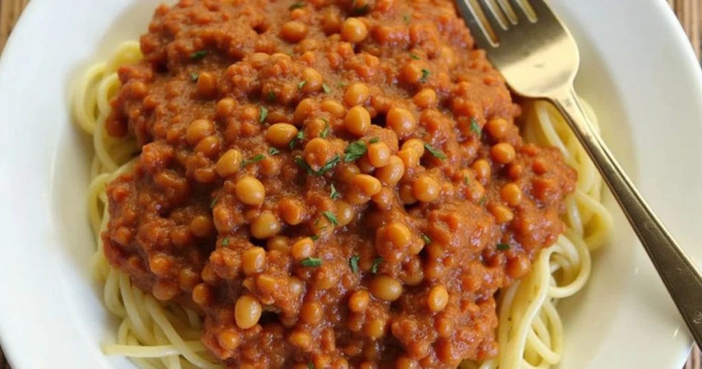 Slow Cooker Lentil Bolognese